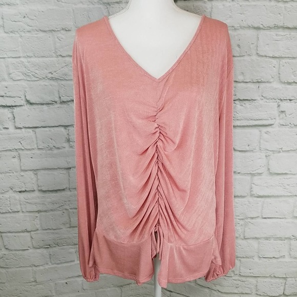 Charlotte Russe+ Rouched Front Pink Top Junior’s 4X - Picture 1 of 5